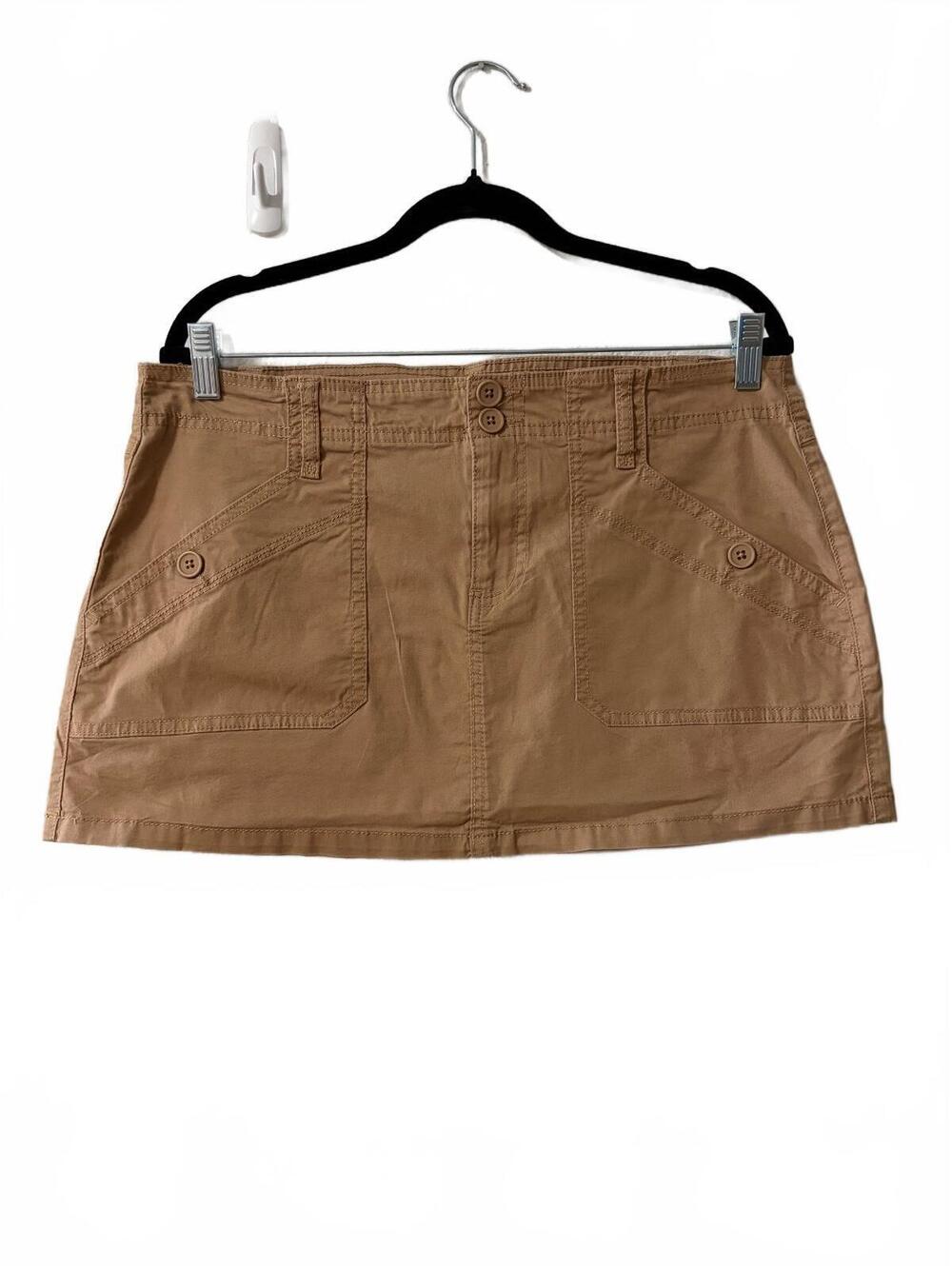Vanilla Star Cargo Mini Skirt Womens Size L Khaki Low Rise Utility